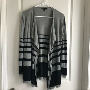 Black and Gray Striped Cardigan